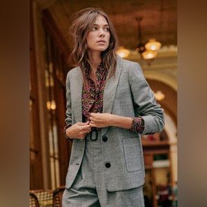Sezane Tina jacket in London Check, size FR 42/US 10